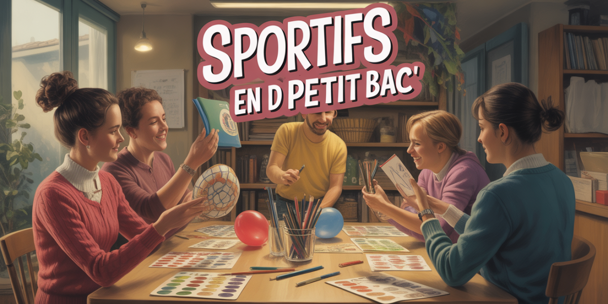 groupe mixte silhouettes jouant petit bac sportifs en d