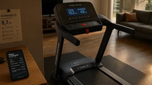 Tapis de course Fitness Doctor X Trail 3 en salon, console allumée