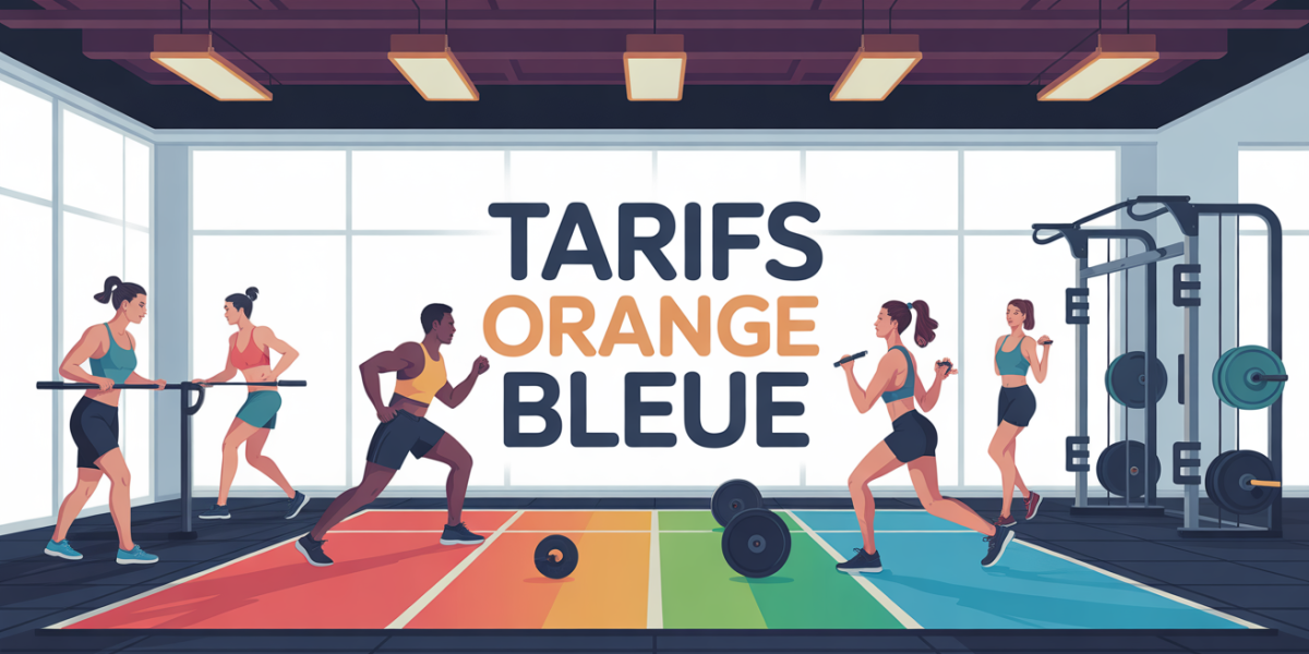 Visuel tarifs Orange Bleue, silhouettes sportives moderne