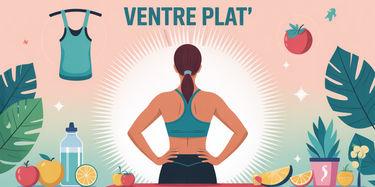 illustration moderne ventre plat et abdos sur tapis