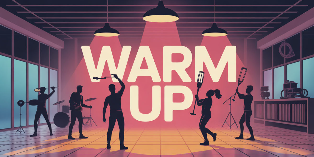 Warm up illustration dynamique sport musique mécanique