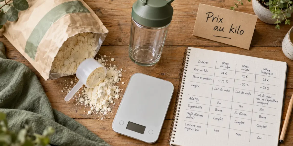 Whey protéine bio : comparez protéines, pas seulement le prix au kilo